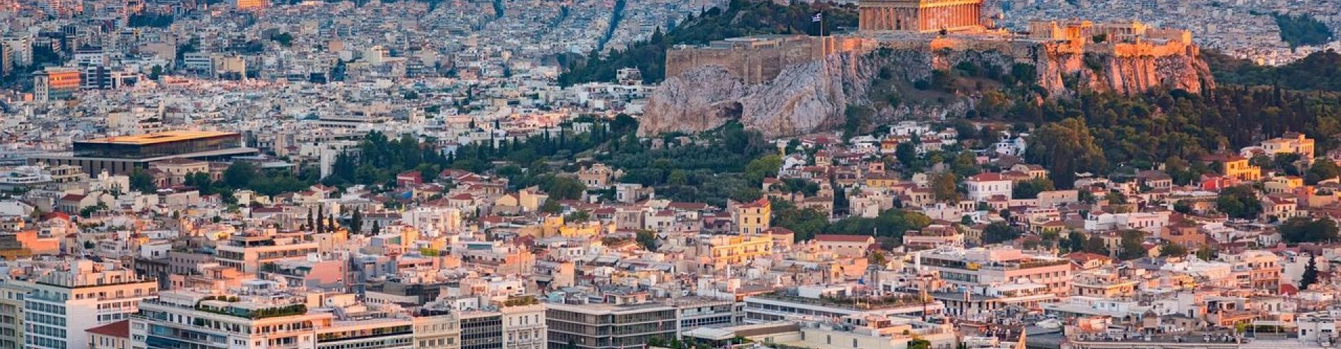 Athens cityscape at sunset