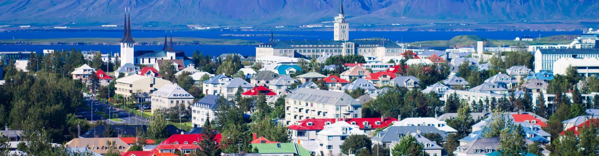 Scenic view of Reykjavík, IS
