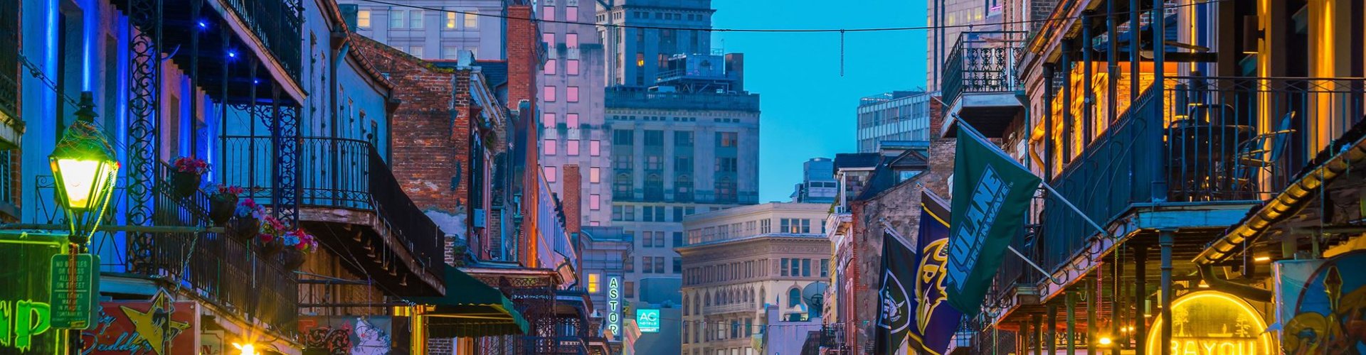 Sunset view of New Orleans cityscape