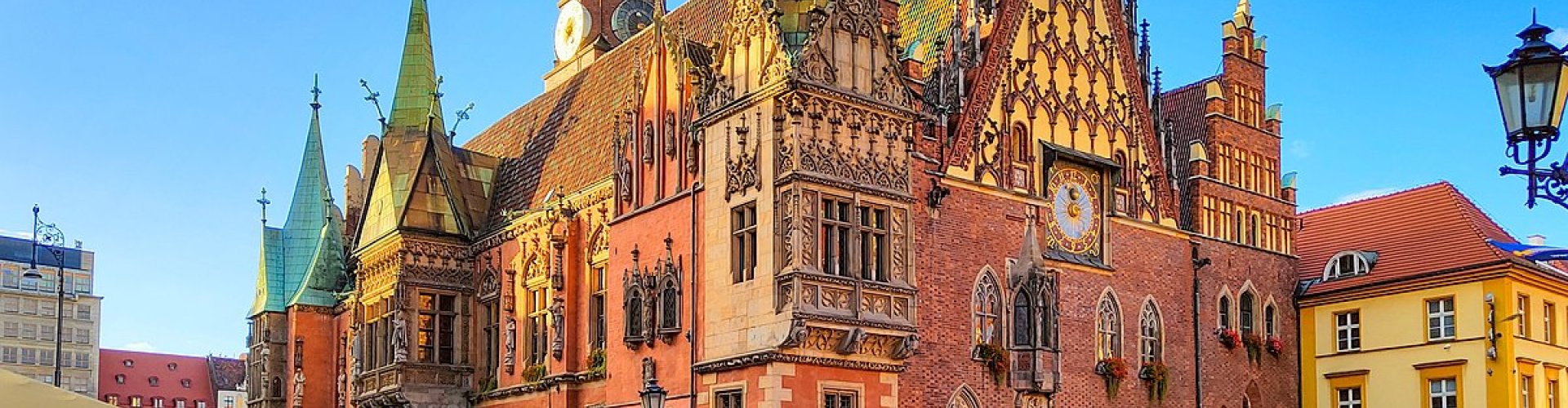 Wrocław cityscape at sunset