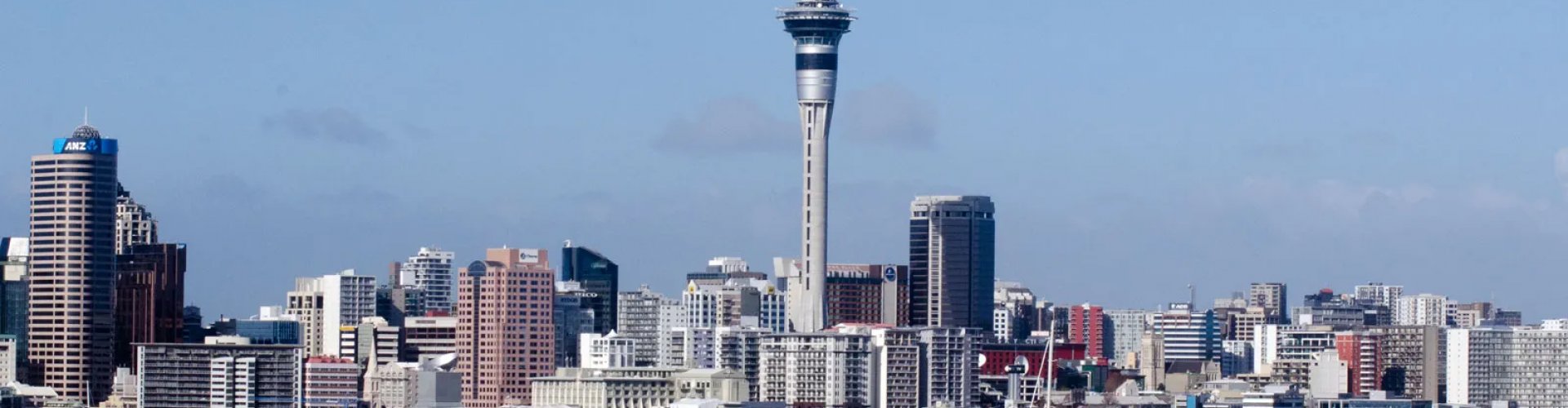 Auckland cityscape at sunset