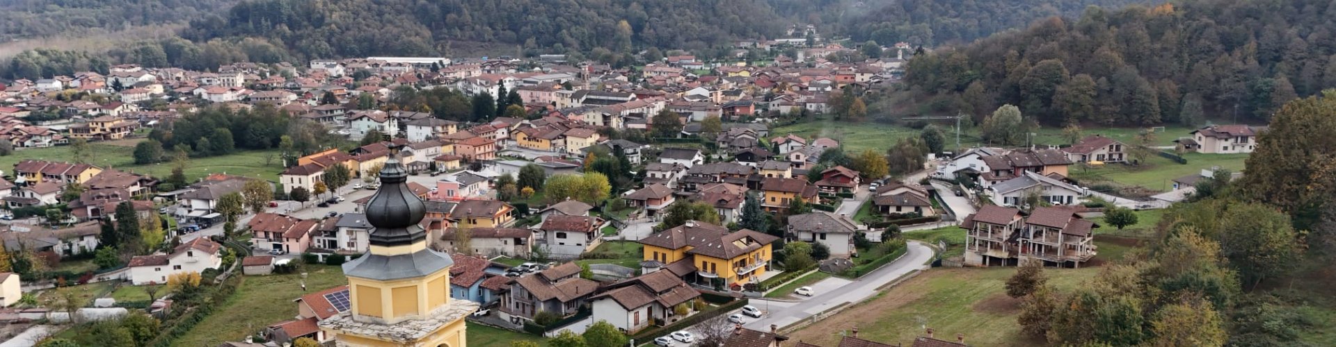 Sunset view over Bernezzo, Italy
