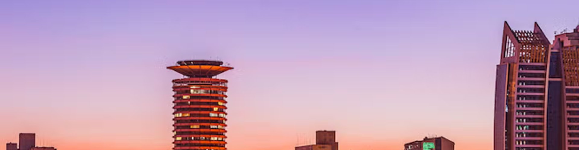 Nairobi street scene at dusk