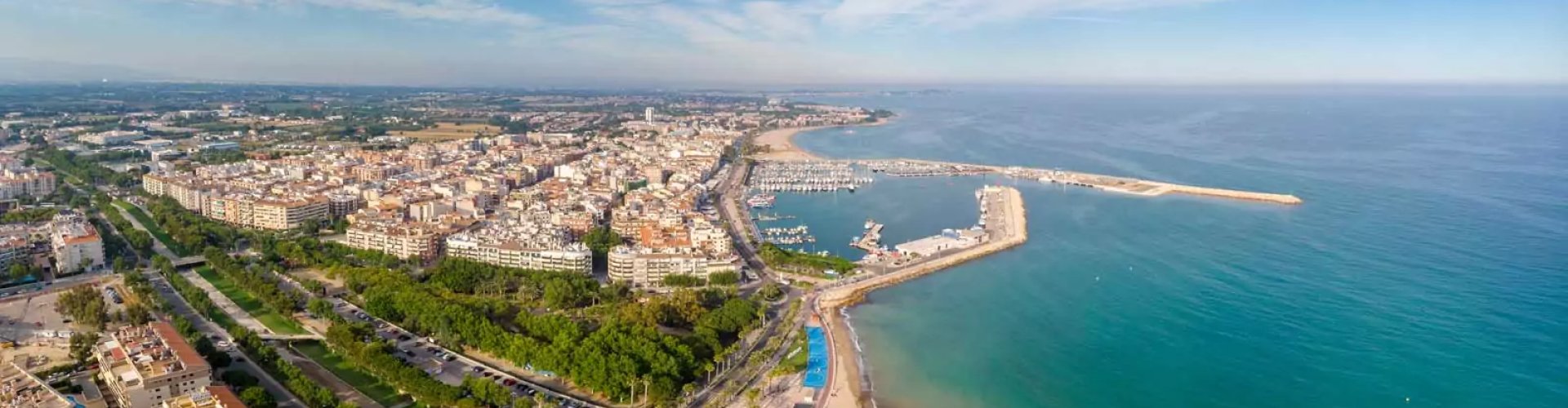 Sunset view of Cambrils promenade
