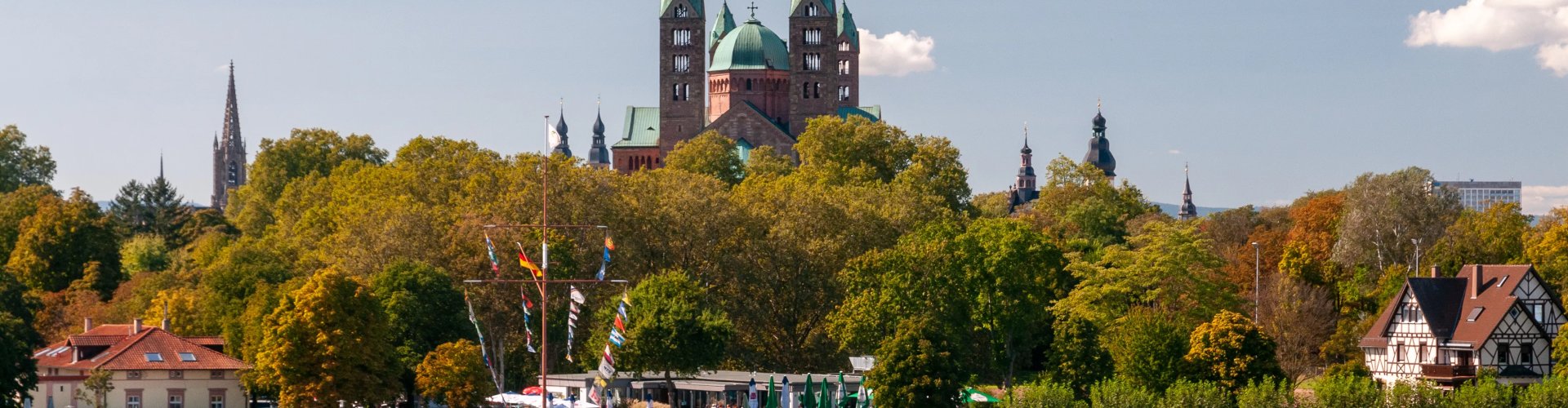 Scenic view of Speyer at sunset