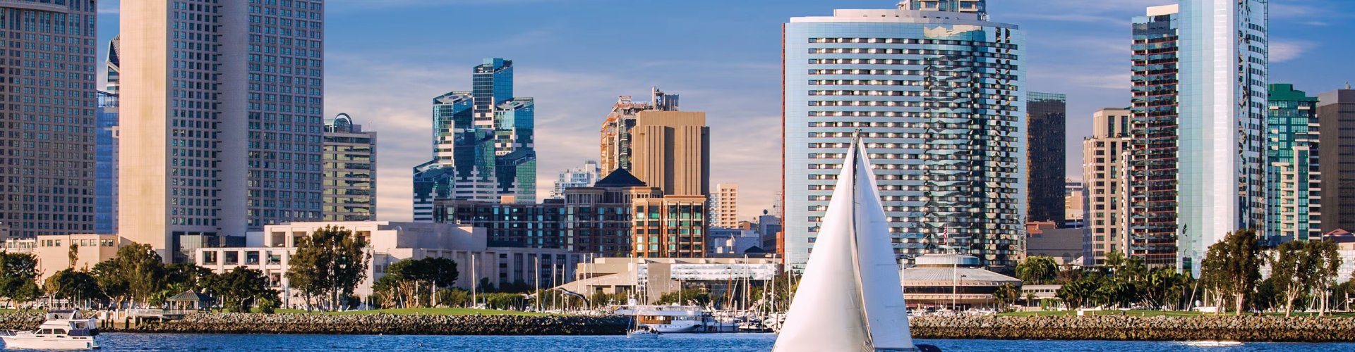 Sunset over San Diego skyline