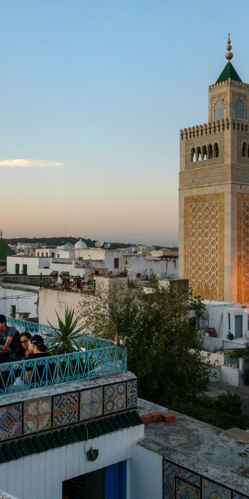 Cyclist exploring Tunis