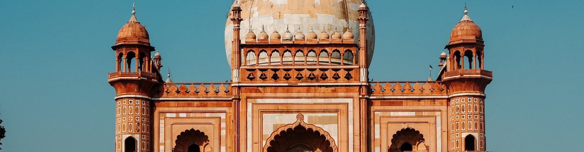 Sunset over New Delhi skyline