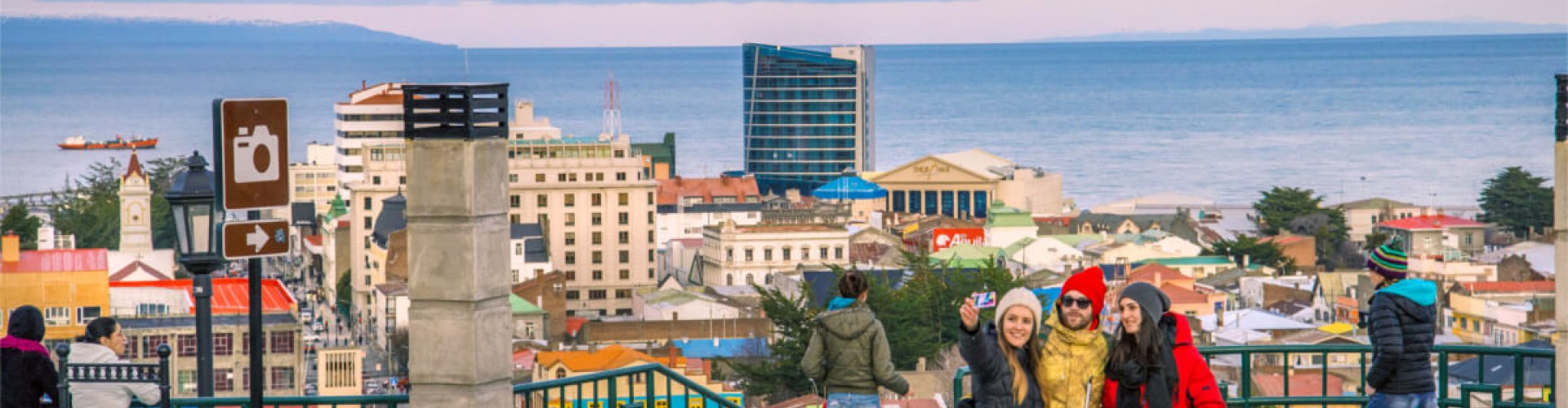 Scenic view of Punta Arenas at dusk
