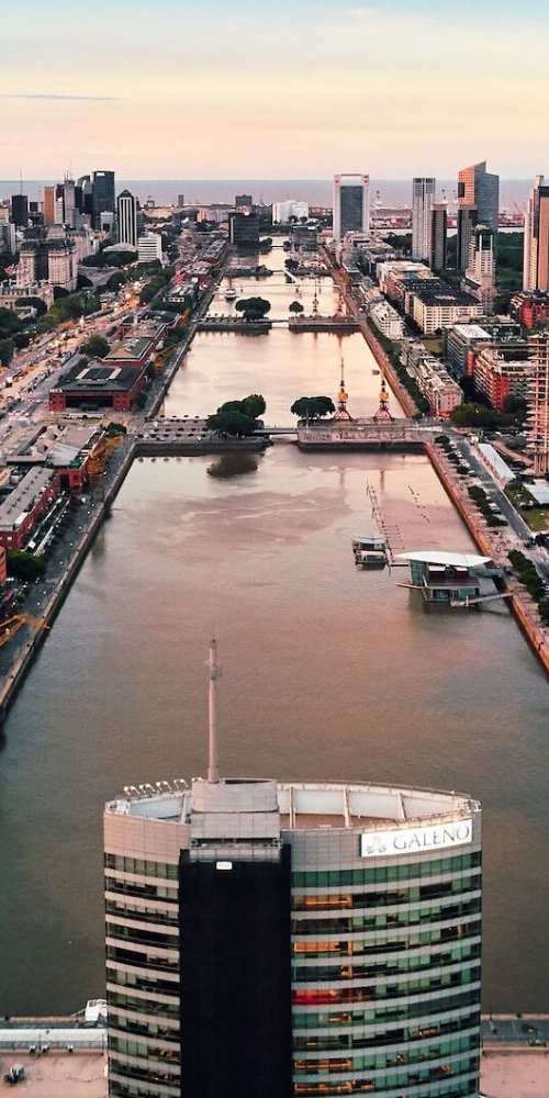 Cyclist exploring Buenos Aires on bike