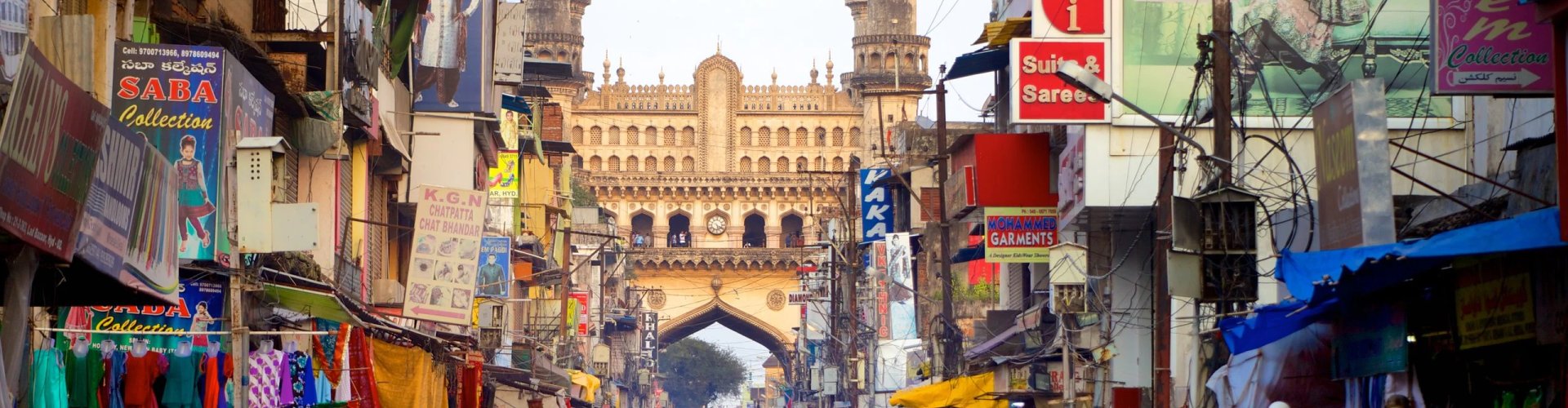 Hyderabad cityscape at sunset
