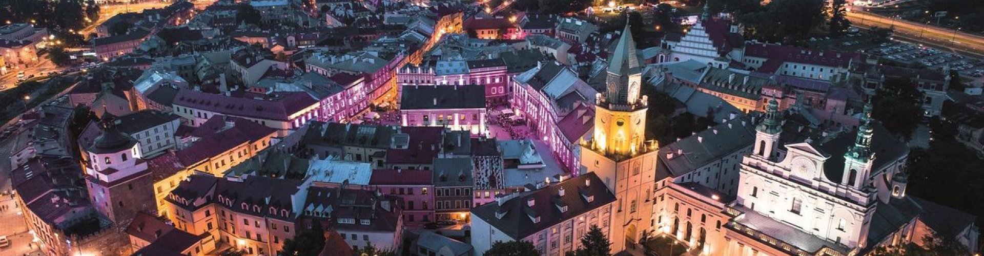Sunset over Lublin skyline