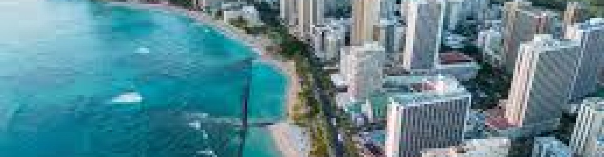 Sunset view over Honolulu cityscape