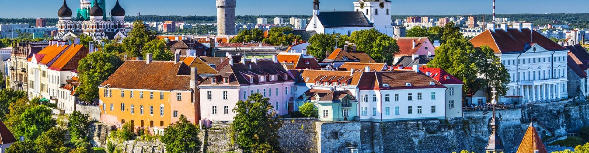 Scenic Tallinn cityscape at sunset